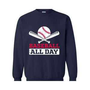 Baseball All Day Sweatshirt, Vintage Sweatshirts, Baseball Sweatshirt, Retro Baseball Sweatshirt, Retro Sweatshirts