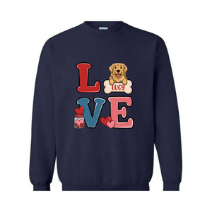 Personalized Dog Valentines Day Sweatshirt, Custom Dog , Cute Dog , Dog Lover , Girls Valentines Day Gift