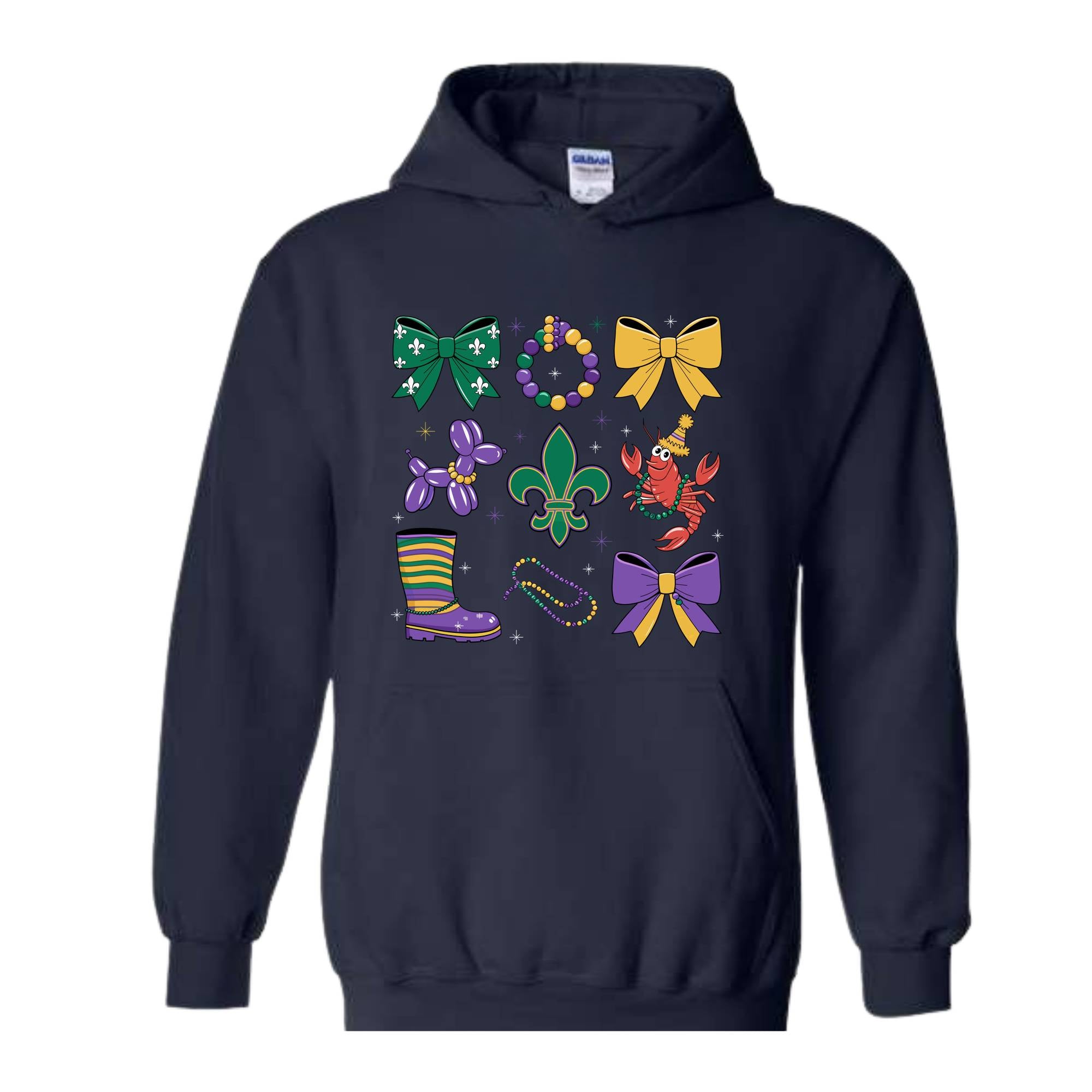 Coquette Mardi Gras Sweatshirt, Bow Mardi Gras Sweatshirt, Mardi Gras Hoodie, Ribbon Mardi Hoodie, Mardi Hoodie