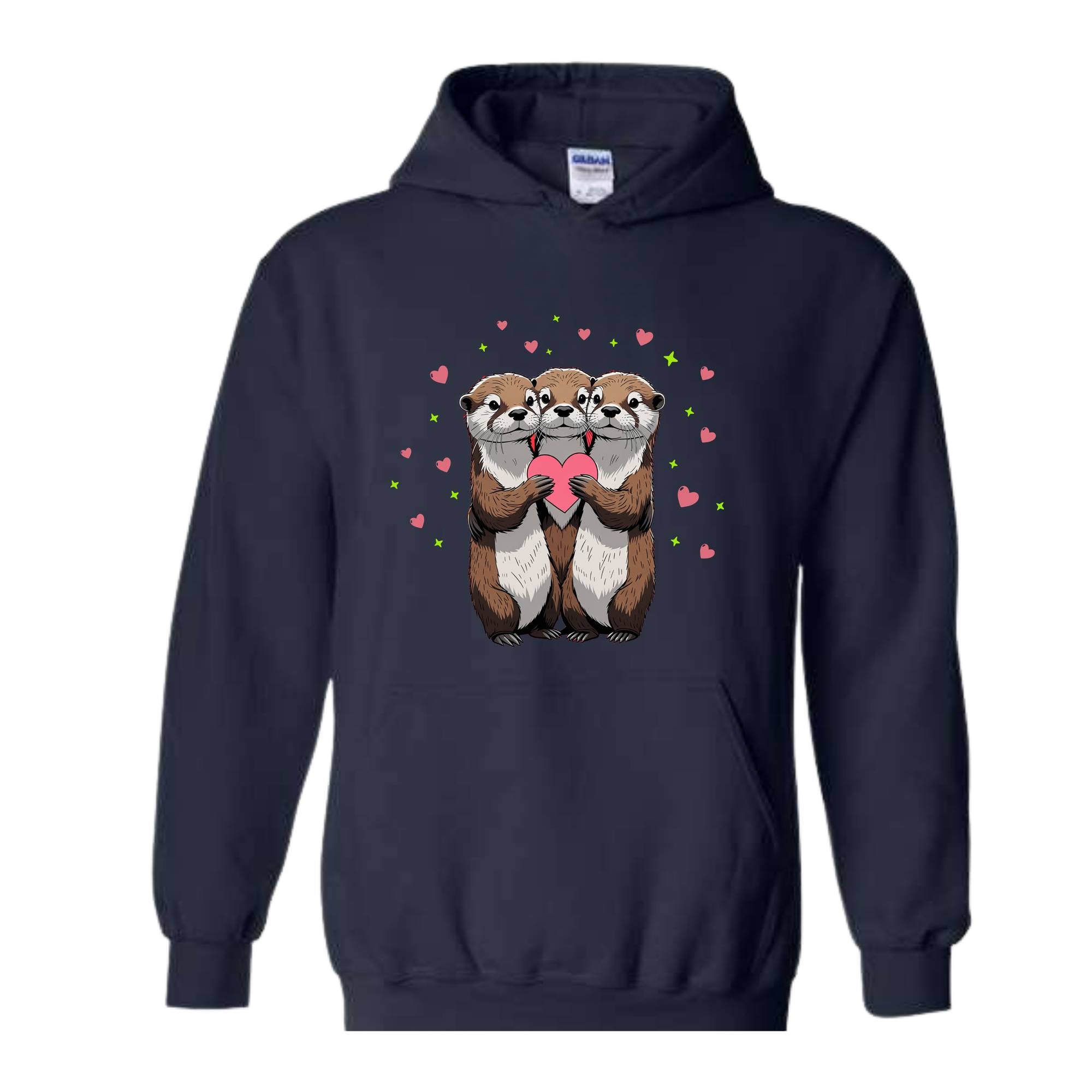 Otter Valentine Sweatshirt, Animal Sweater, Happy Valentine Hoodie, Otters Sweatshirt, Otter Love Sweatshirt, Valentine Sweater