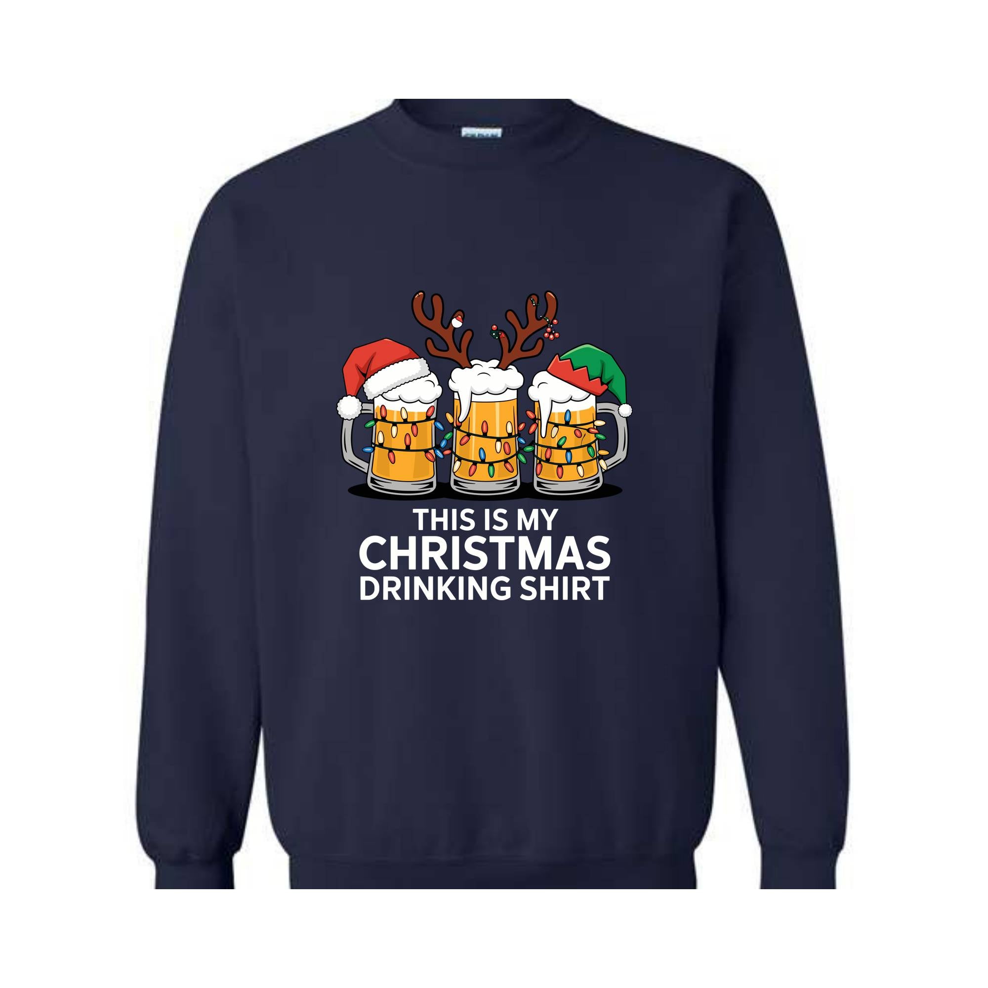 This Is My Christmas Drinking Sweatshirt, Beer Drinking Christmas Sweatshirt,  Beer Lover Gifts