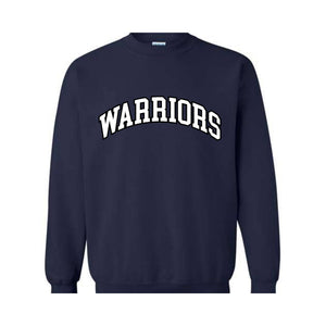 Team Mascot Sweatshirt, Warriors Team Sweatshirt, Warriors Football Sweatshirt, Football Fan Sweatshirt, Warriors School Spirit