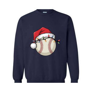 Christmas Baseball Sweatshirt, Santa Sports Sweater, Baseball Lover Sweat, Christmas Sport Shirt