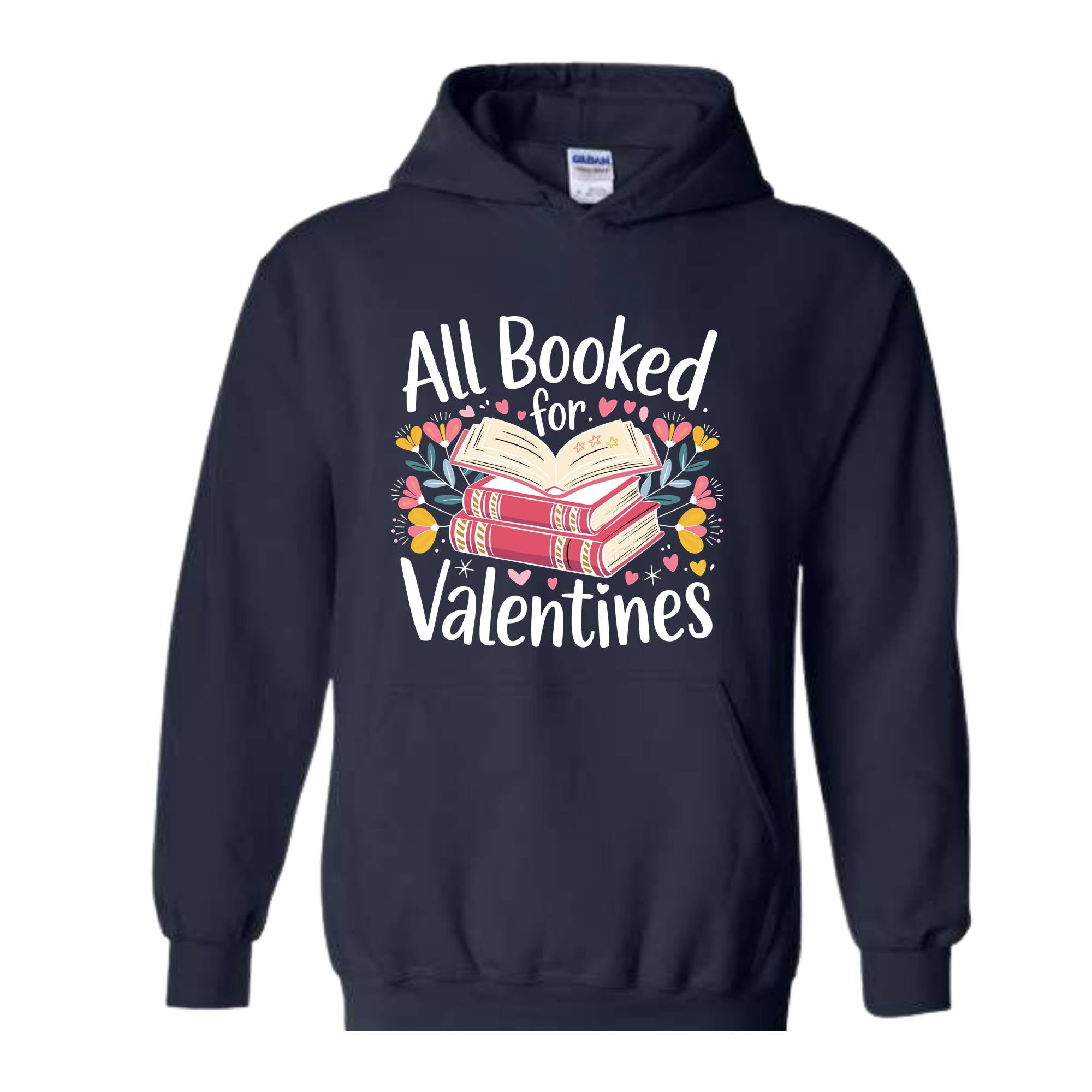 All Booked For Valentine Sweatshirt, Retro Valentine Hoodie, Books And Chocolates Hoodie, Vintage Valentines Hoodie, Cute Mom Hoodie