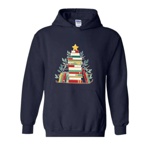 Book Christmas Tree Sweatshirt, Book Lover Gift, Christmas Tree T-Shirt, Book Lover Shirt, Christmas Bookworm, Bookish Christmas Gift, Liter