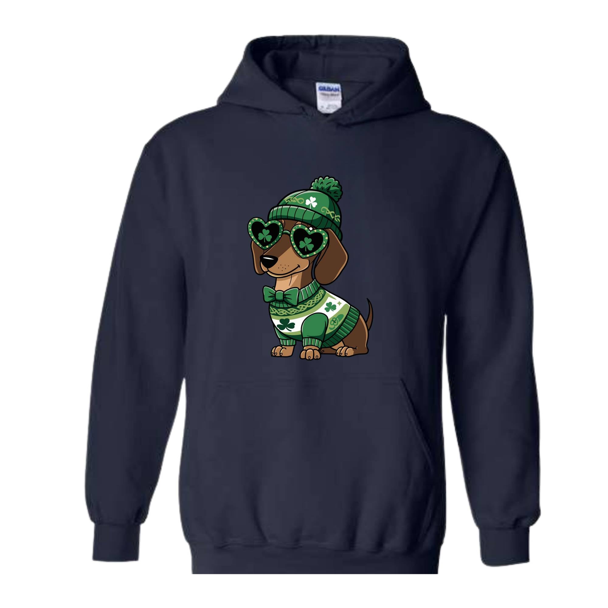 St Patrick's Day Dog Sweatshirt, Irish Hoodie, St Paddy's Day Hoodie, Patrick's Hoodie, Dog Mom Hoodie, Dachshund Dog Hoodie