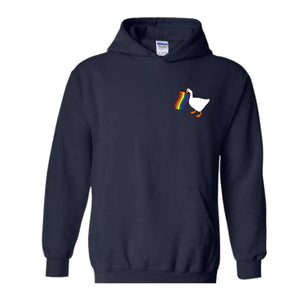 Rainbow Goose Sweatshirt, LGBTQ Hoodie, Pride Hoodie, Gay Hoodie, Transgender Hoodie, Human Rights Hoodie, Funny Lesbian Hoodie