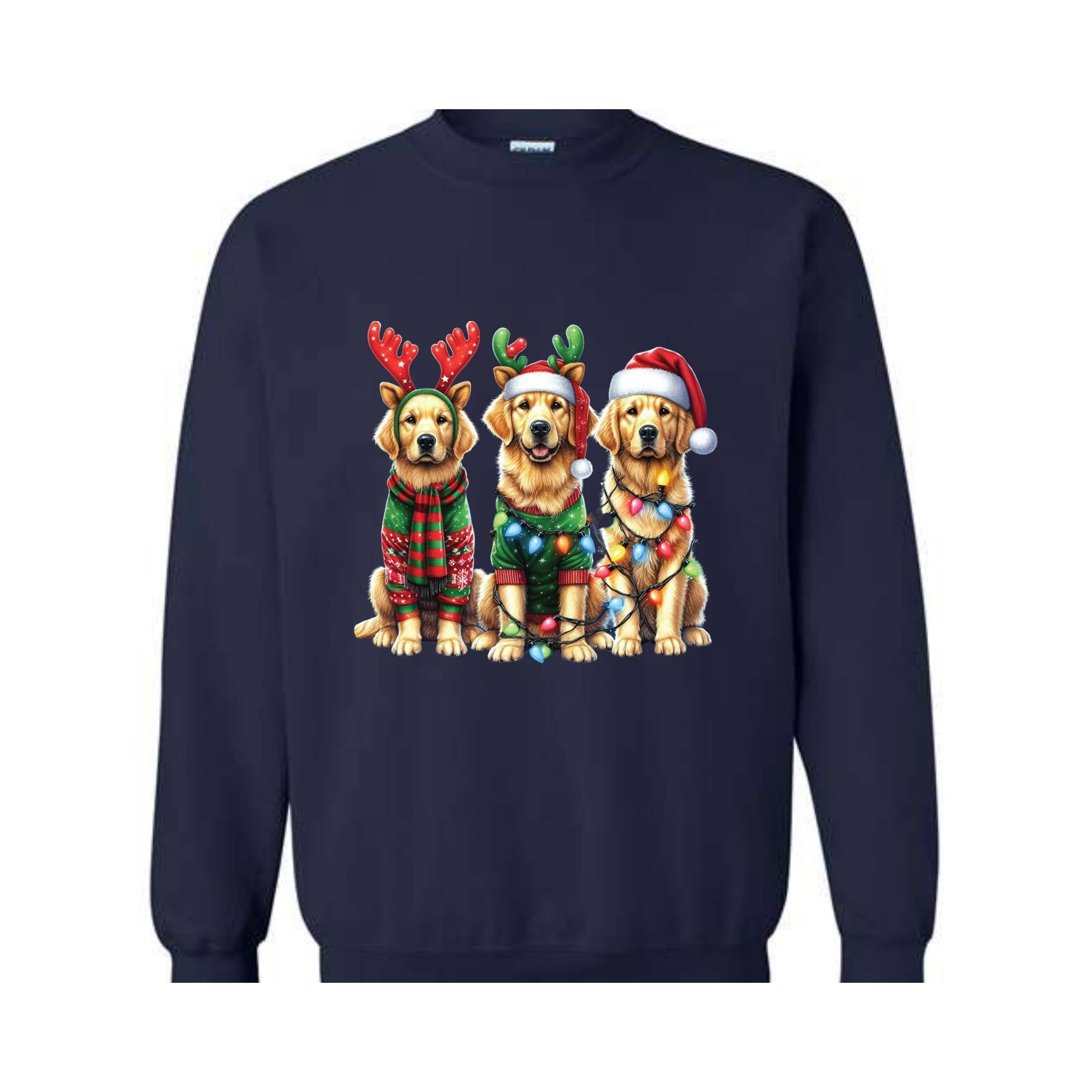 Golden Retriever Christmas Sweatshirt, Dog Christmas Sweatshirt, Golden Mom Shirt, Dog Lover Gift, Holiday Sweatshirt, New Year Sweatshirt