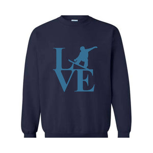 Live Snowboard Sweatshirt, Mountain Snowboarding Sweatshirt, Winter Sports Sweater, Snowboarding Gift