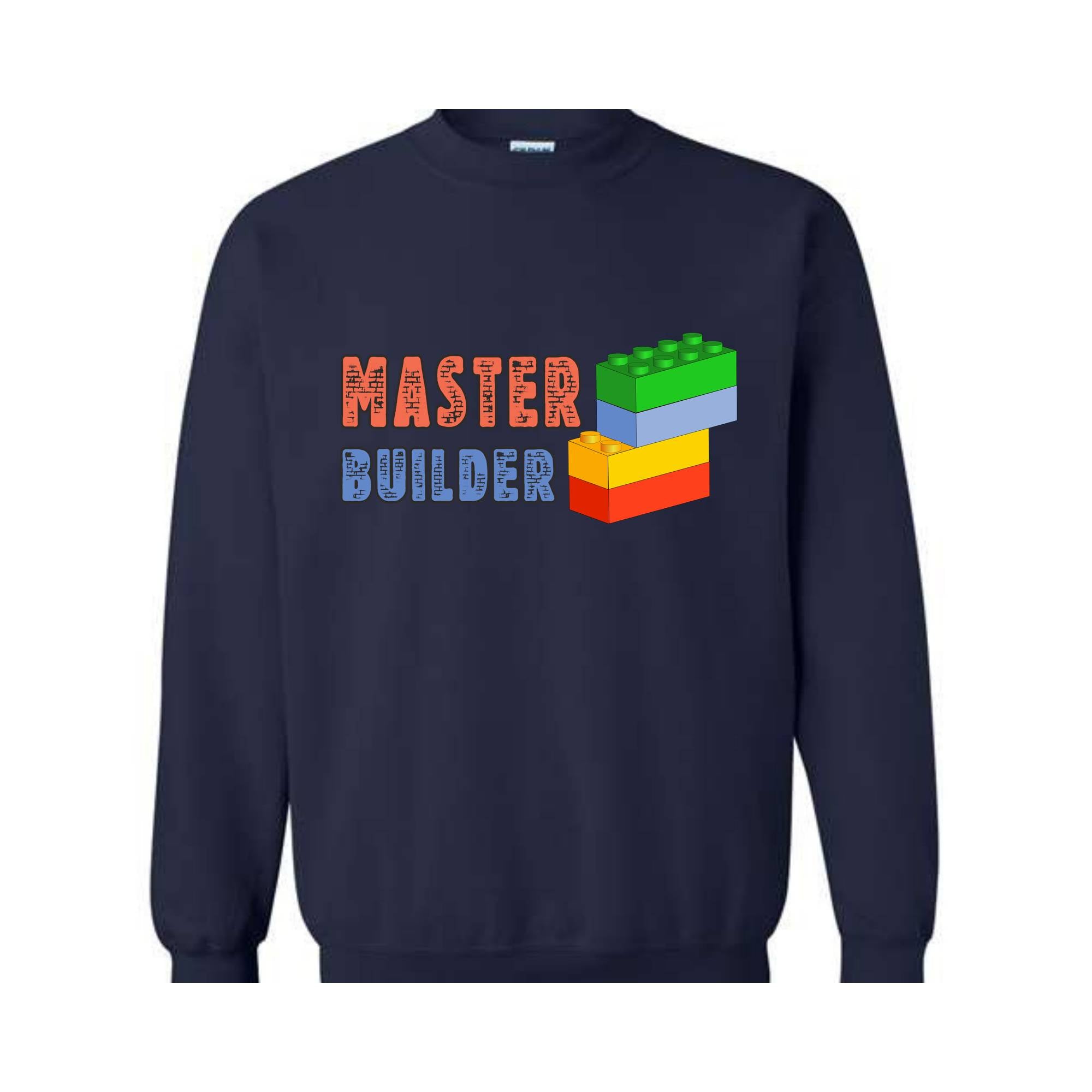 Master Builder Sweatshirt, Building Blocks, Birthday Gift For Kids, Funny Dad, Men Graphic , Building Sweatshirt