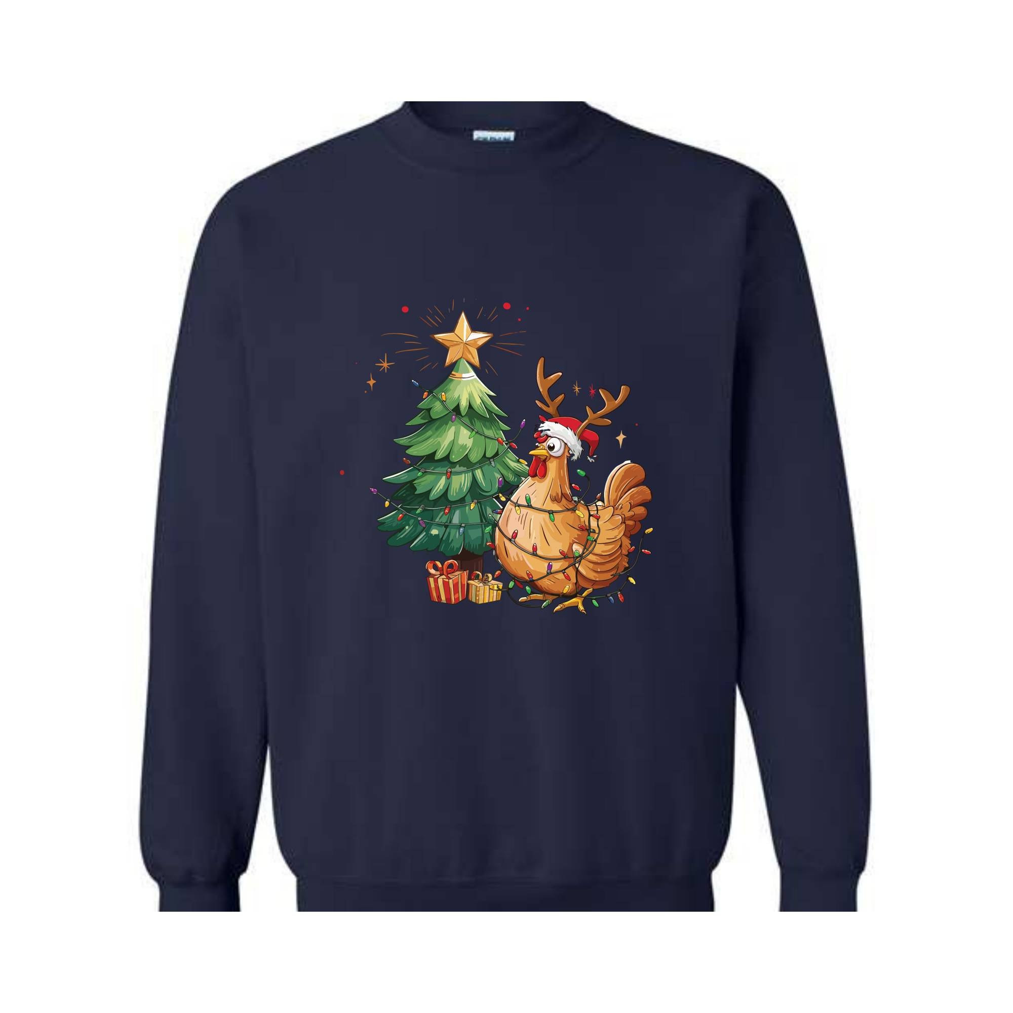 Chicken Christmas Sweatshirt, Cute Farm Girl, Funny Chicken Shirt, Chicken lover Gifts