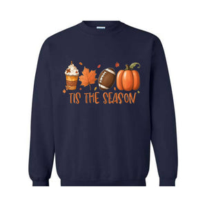 Tis' The Season Fall Sweatshirt, Fall Football Sweatshirt, Football Sweat, Halloween Sweatshirt, Game Day Halloween Gifts