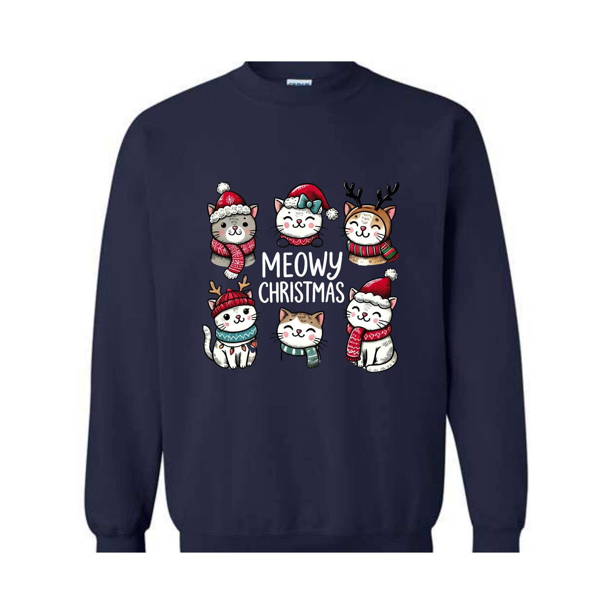 Cat Christmas Sweatshirt, Cat Lover Christmas Shirt, Meowy Christmas Shirt, Christmas Cat Mom Sweater, Catmas Gift for Christmas, Cat Shirts