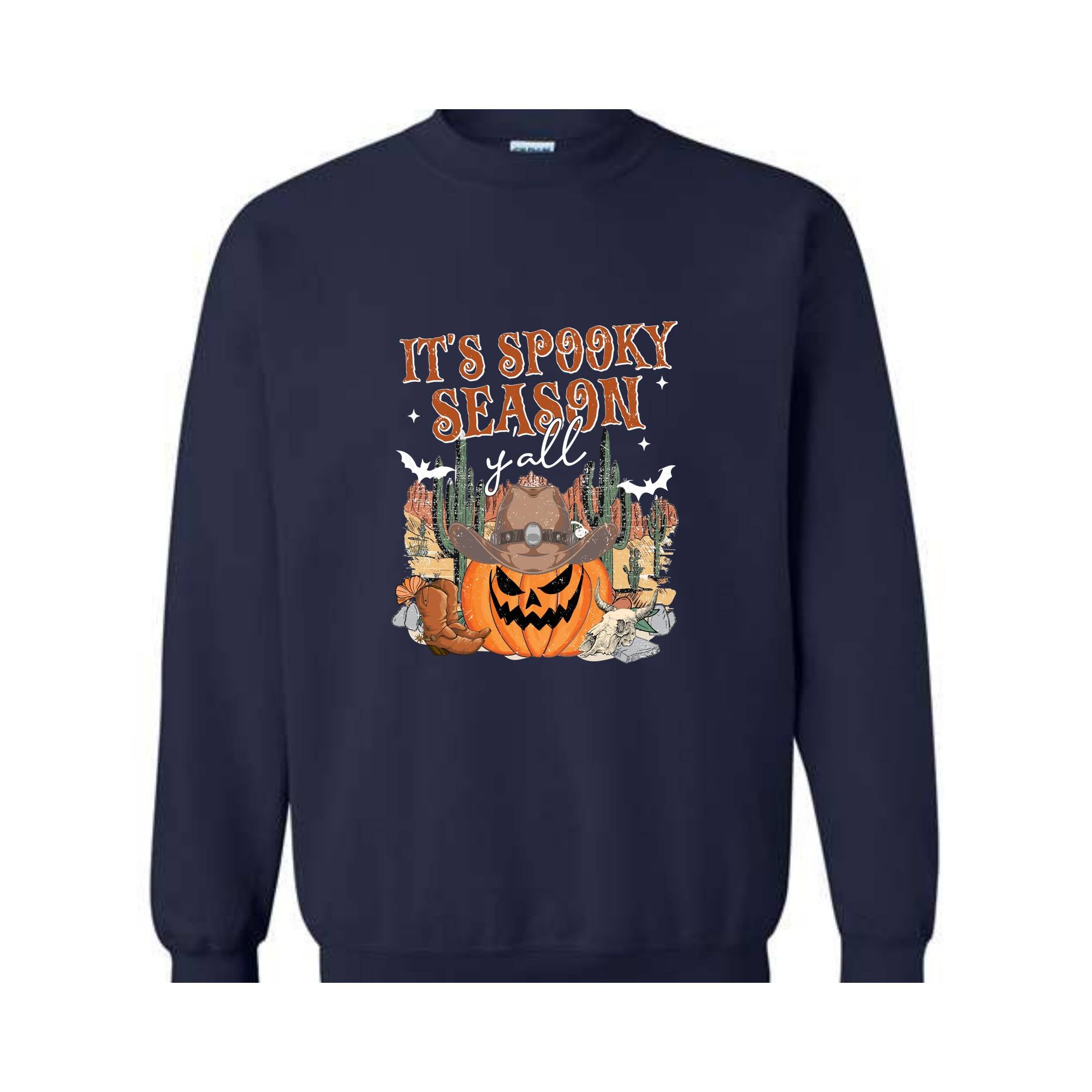 It's Spooky Season Y'all Sweatshirt, Western Halloween Sweater, Halloween Gift, Cowboy Shirt, Cowgirl Shirt, Pumpkin Sweatshirt, Spooky Tee