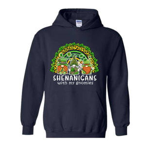 Shenanigans With My Gnomies Hoodie, St. Patricks Day Hoodie, Lucky Hoodie, Gnome Hoodie, Boho Rainbow Hoodie