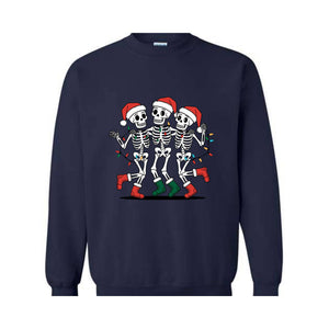 Christmas Skeleton Sweatshirt, Dancing Skeleton Sweatshirt, Funny Christmas Hoodie, Dance Skeleton Hoodie, Funny Skeleton Hoodie