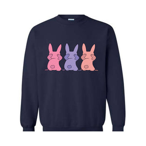 Three Rabbits Sweatshirt, Animal Sweatshirt, Wildlife Sweatshirt, Hipster Bunny Sweater, Bunny Hoodie