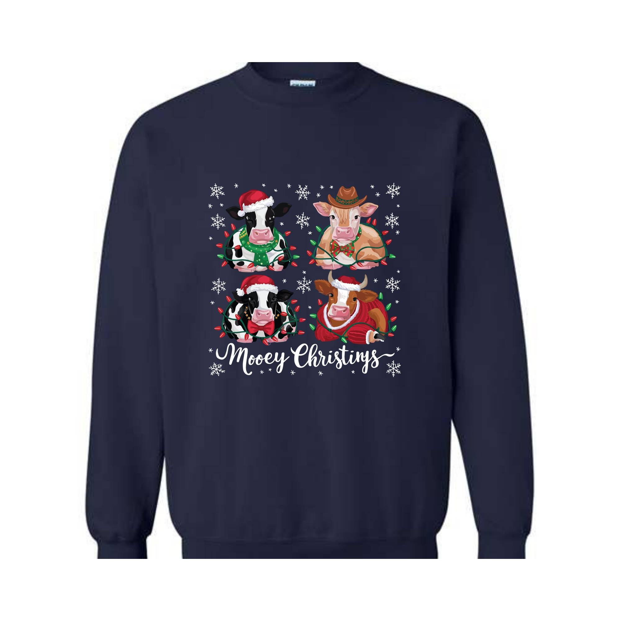 Mooey Christmas Cow Sweatshirt, Cow Lover Gift, Funny Christmas Shirt, Holiday Sweater, Farm Christmas Shirt, Animal Lovers Sweatshirt