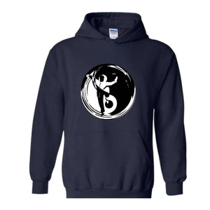 Yin Yang Hooded Sweatshirt, Ying Yang Symbol, Japanese Philosophy, Cozy Winter Apparel, Street Style