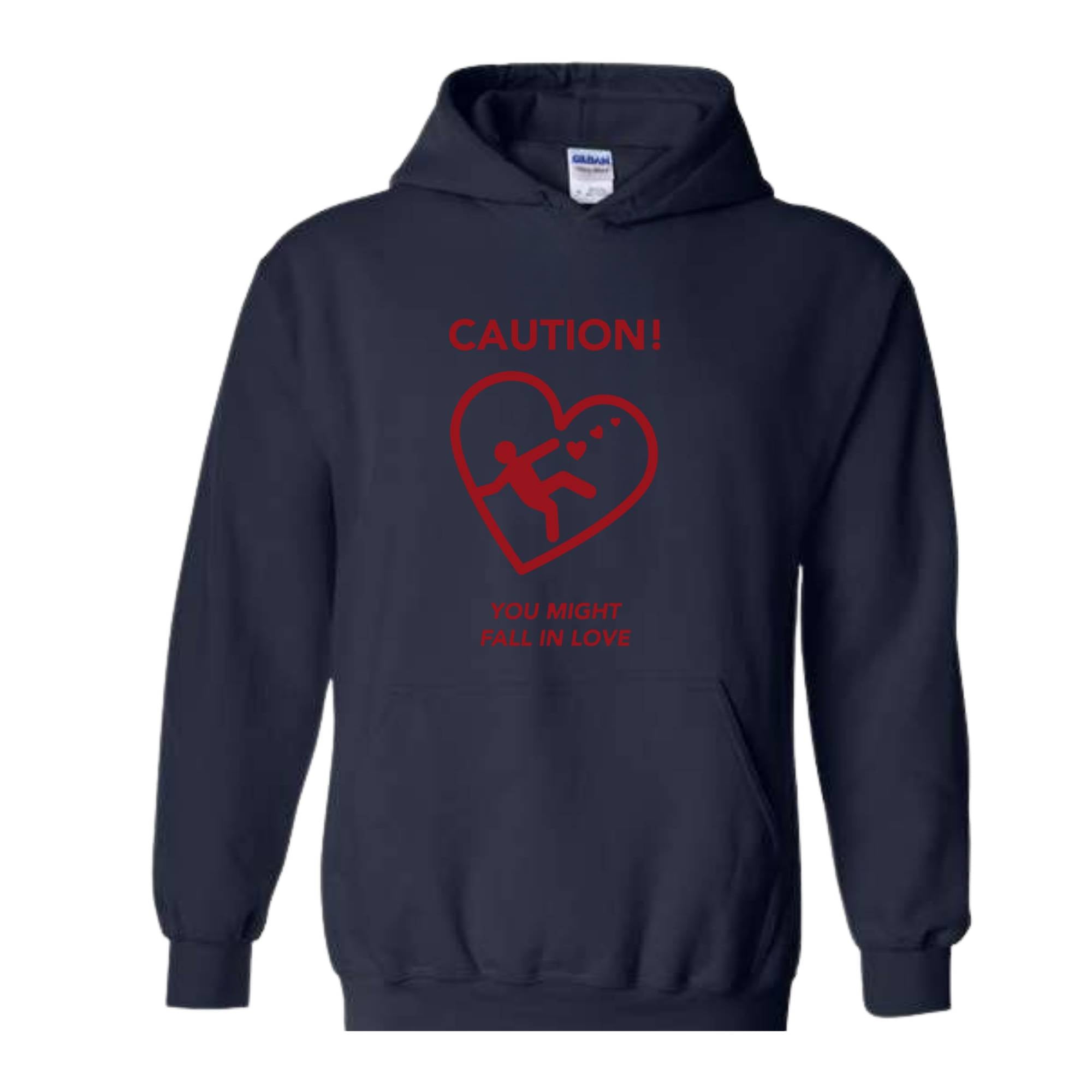 Caution You Might Fall In Love, Valentine Sweatshirt, Romantic Love Sweater, Cozy Valentine's Day Pullover