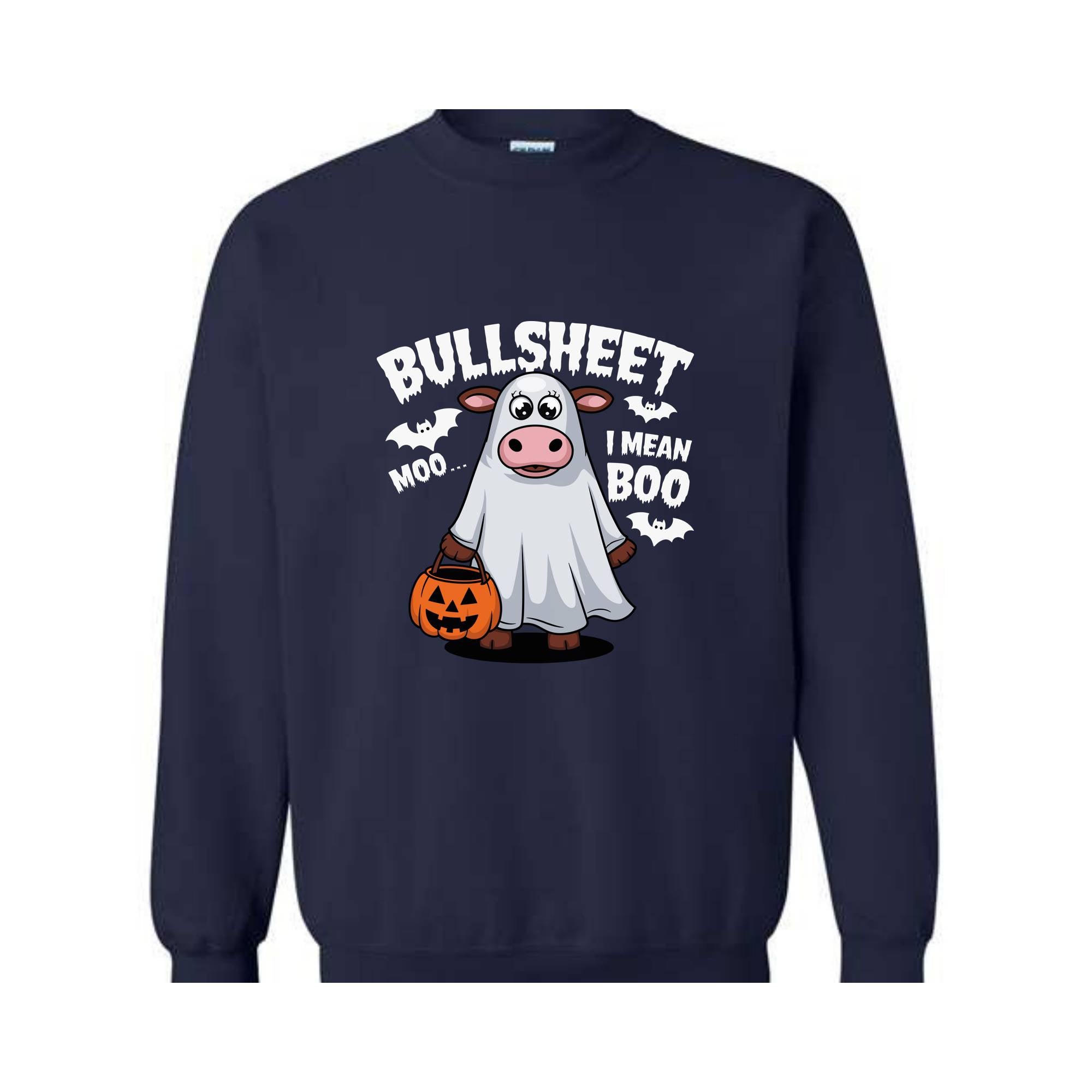 BullSheet Moo I mean Boo Sweatshirt, Halloween Ghost Cow Shirt, Happy Halloween Hoodie, Halloween Ghost Hoodie, Halloween Boo Shirt