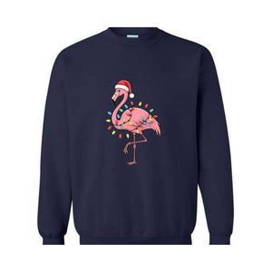 Christmas Flamingo Sweatshirt, Holiday Tee