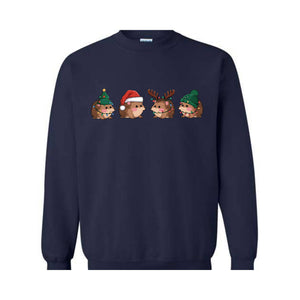 Hedgehog Christmas Sweatshirt, Hedgehog Santa Sweat, Hedgehog Lover Gift, Holidays Sweatshirt, Christmas Gifts