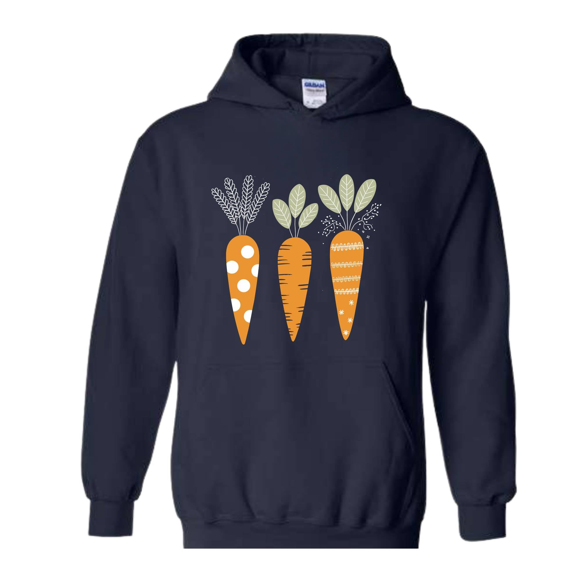 Easter Carrots Sweatshirt, Cute Easter Hoodie, Easter Hoodie, Rabbit Easter Hoodie, Happy Easter Day Gift, Cottagecore Easter Hoodie