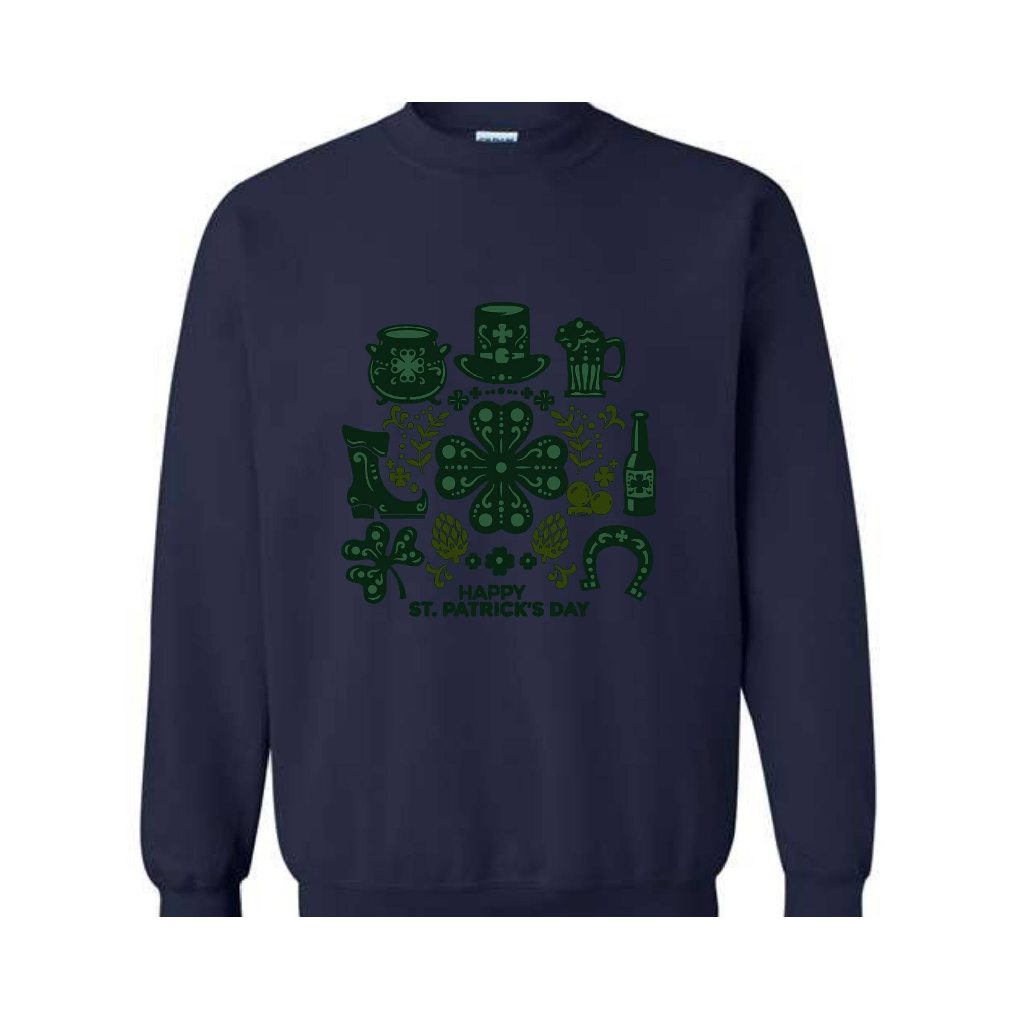 St Patricks Day Sweatshirt, Lucky Shamrock Sweater, Irish Green Sweater, Clover Pullover, Festive Sweatshirt