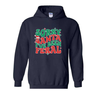 Sorry Santa I've Been Feral Sweatshirt, Funny Christmas Sweatshirt, Christmas Vibes Sweater, Cute Christmas Sweatshirt