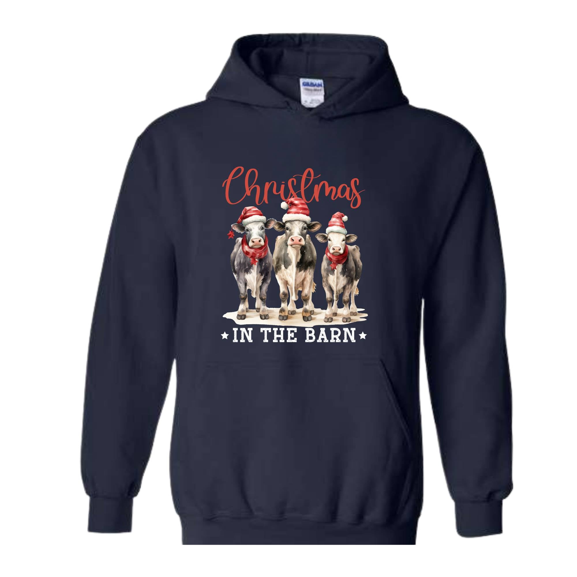 Christmas In The Barn Sweatshirt, Christmas Sweatshirt, Christmas Cow Sweatshirt, Christmas Gifts, Christmas Sweater