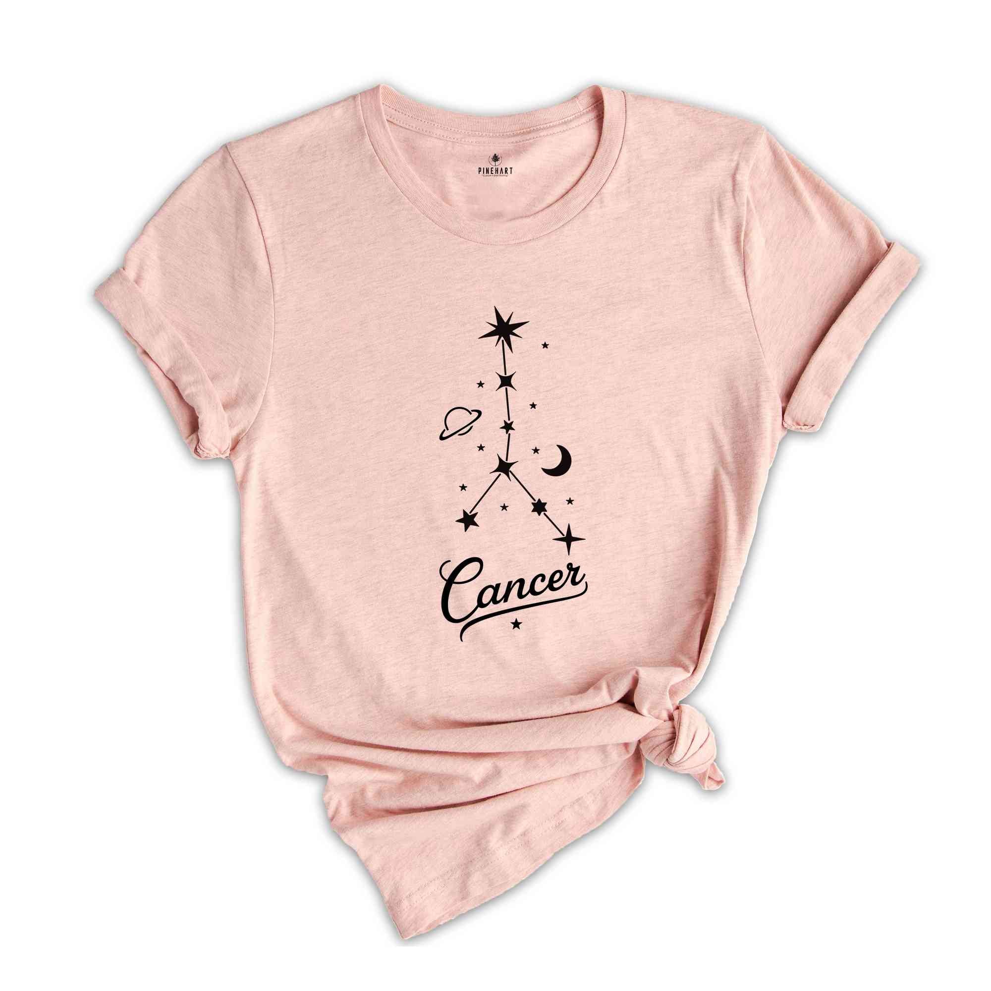 Cancer Shirt, Cancer Zodiac Shirt, Zodiac Signs Shirt, Astrology Shirt, Glitter Zodiac Signs Shirt, Cancer Birthday Shirt, Astrology Gifts