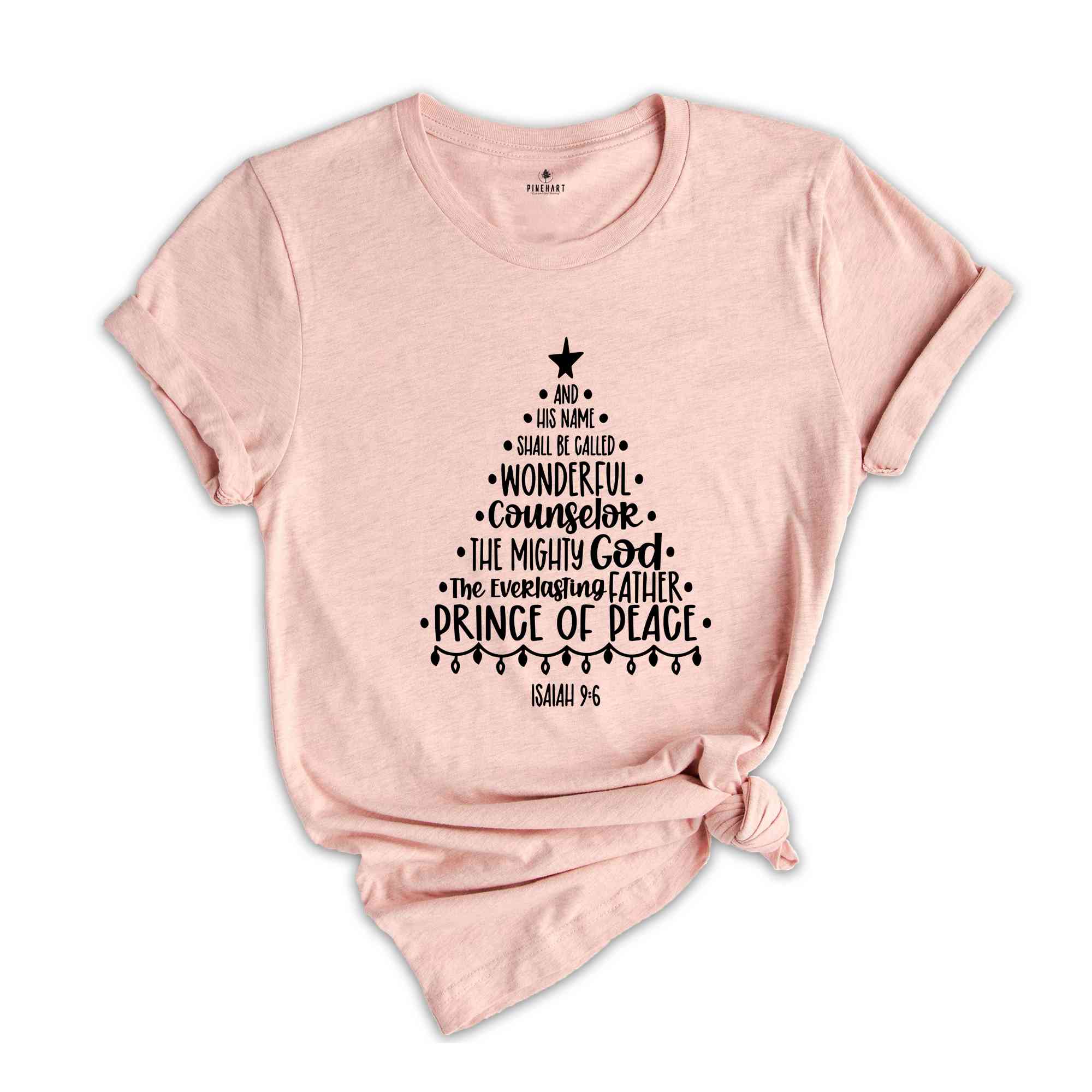 His Name Shall Be Jesus Christmas Shirt, Christian Xmas Tree Shirt, Religious Holiday Outfit, Bible Verse Shirt