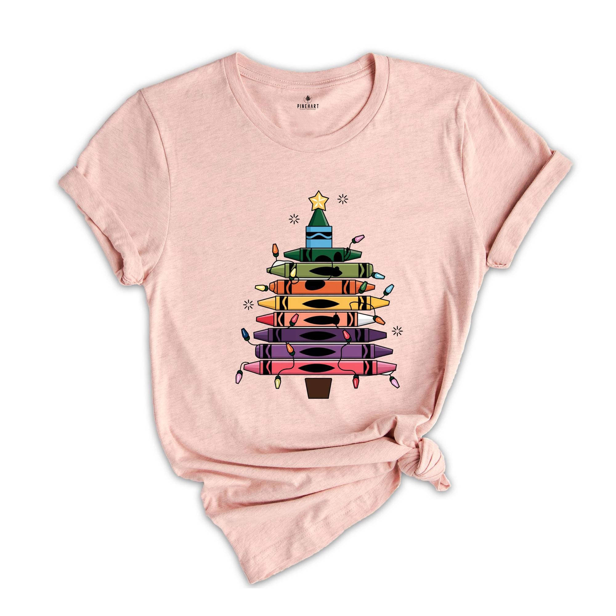 Christmas Crayons Tree Shirt, School Teacher Shirt, Art Teacher Shirt, Cute School Shirt Christmas, Christmas School Shirt, Xmas Teacher Tee