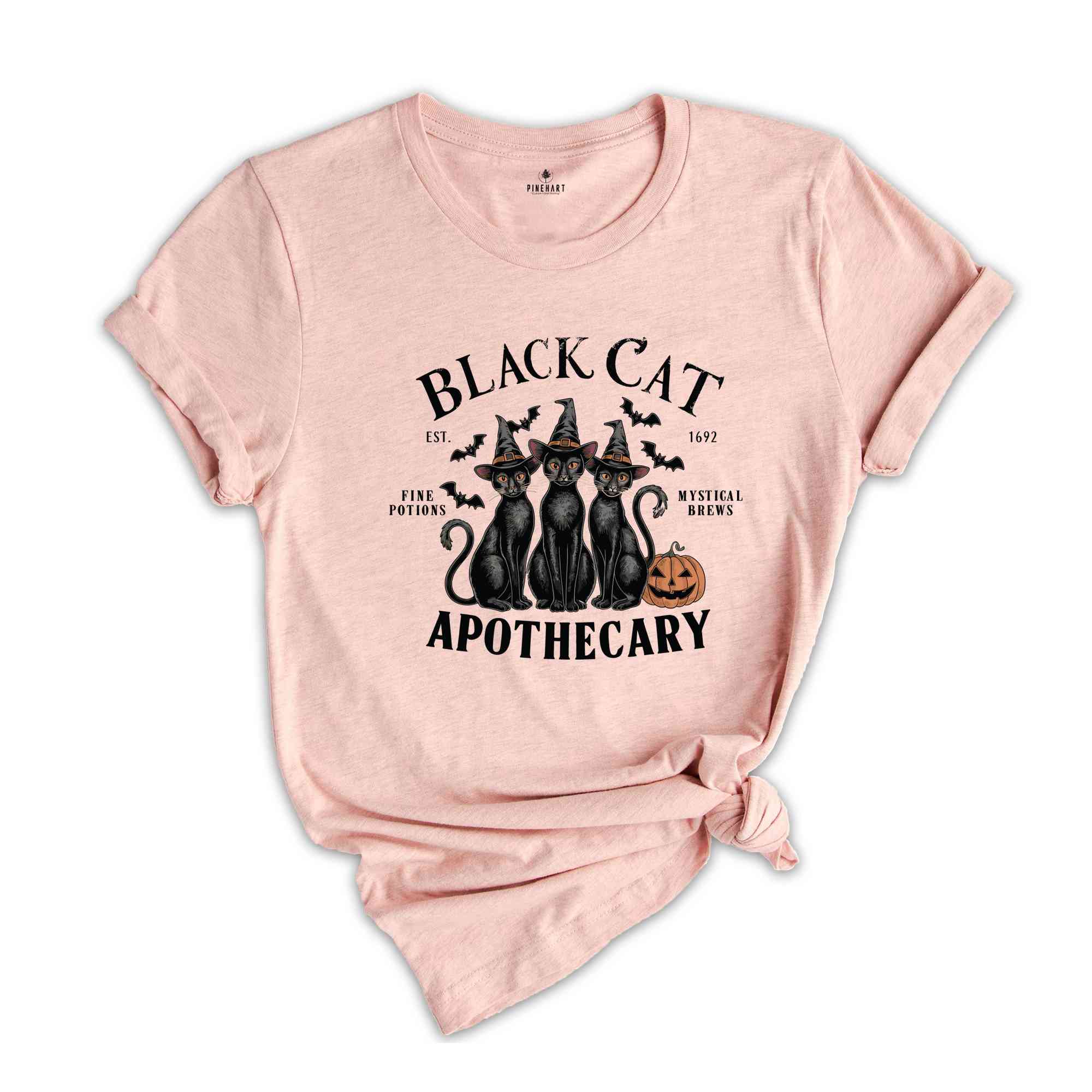 Black Cat Apothecary tshirt, Vintage Halloween Black Cat Shirt, Cat Lover Shirt, Retro Halloween Shirt, Halloween Shirt