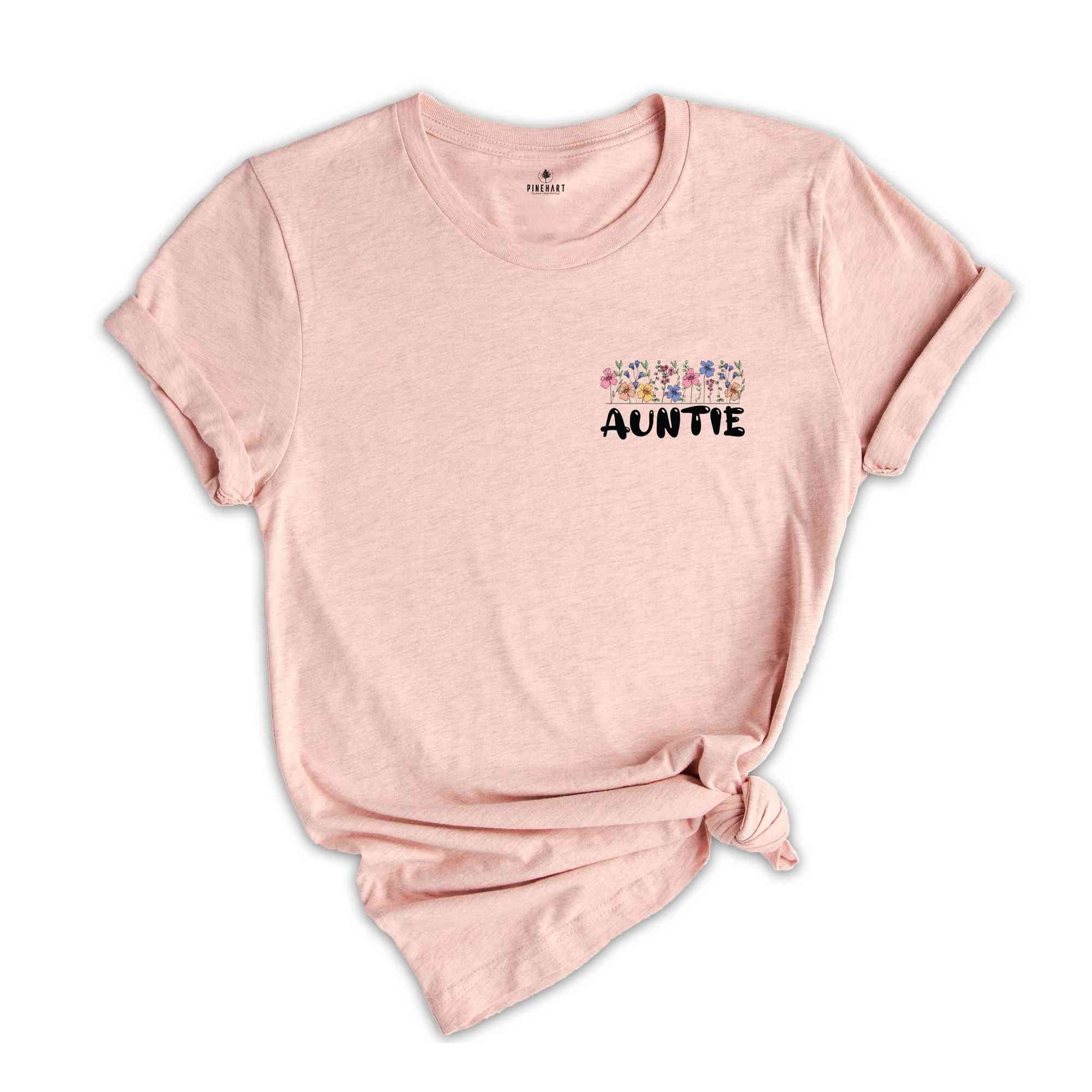 Auntie Shirt, Floral Auntie Shirt, Wildflowers Auntie Shirt, Retro Auntie Shirt, Floral New Aunt Shirt, Mother's Day Gift, Aunt Shirt