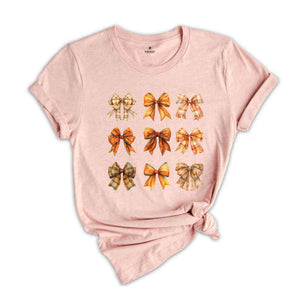 Fall Bows Shirt, Retro Fall Shirt, Pumpkin Bows Shirt, Fall Shirt, Halloween Shirt, Fall Coquette Shirt, Bows Shirt, Coquette Shirt