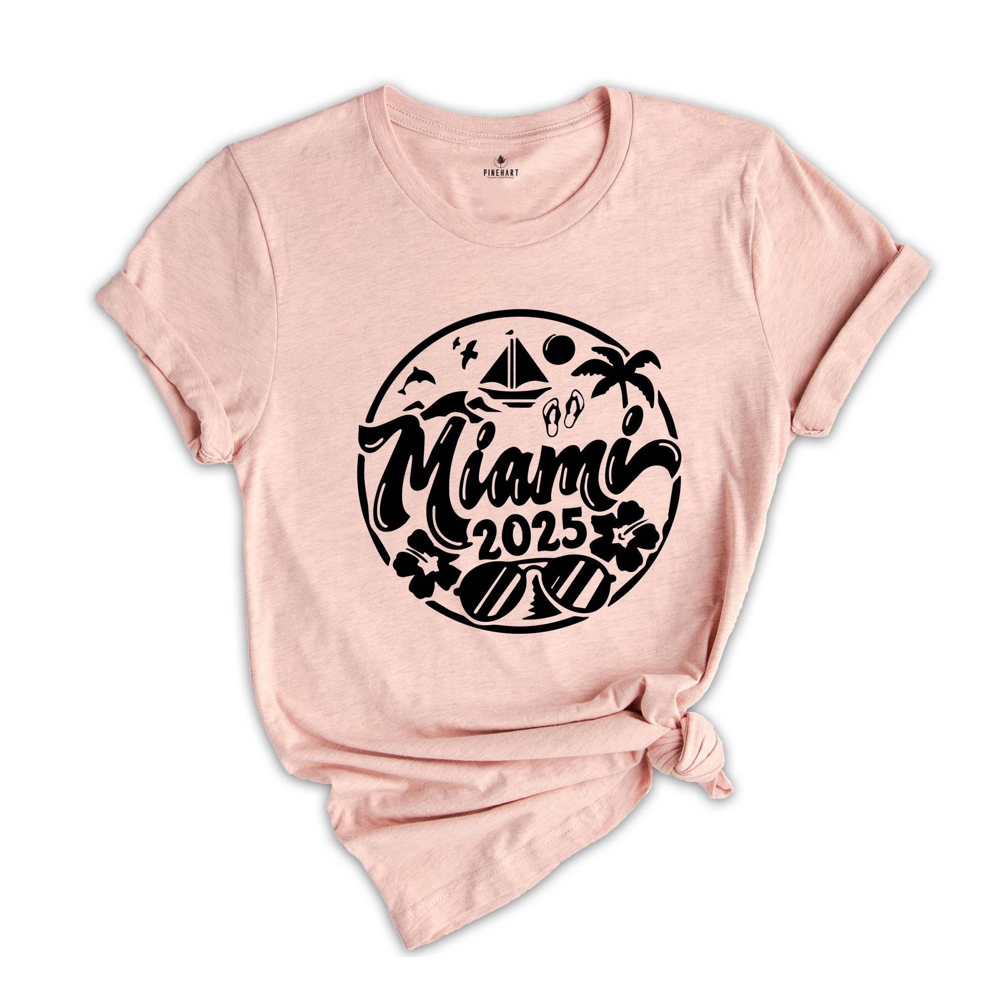 Miami 2025 Shirt, Miami Lover T-Shirt, Miami Fan Tee, Miami Beach Shirt, Miami Holiday Shirt, City Of Florida Shirt, Miami Trip Shirt