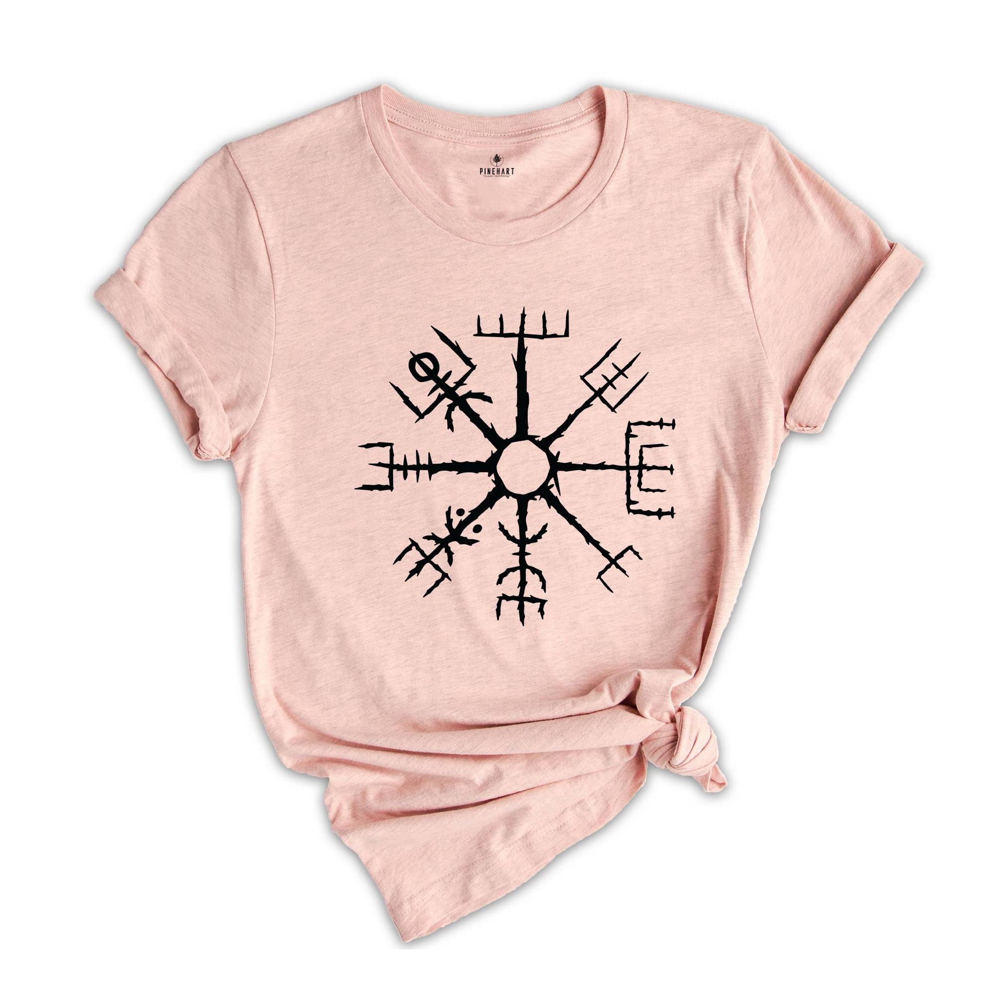 Vegvisir Shirt , Norse Mythology , Icelandic ,Nordic Icelandic Compass , Iceland Symbol,Iceland Travel Gifts ,Runic Compass ,Nordic Shirt