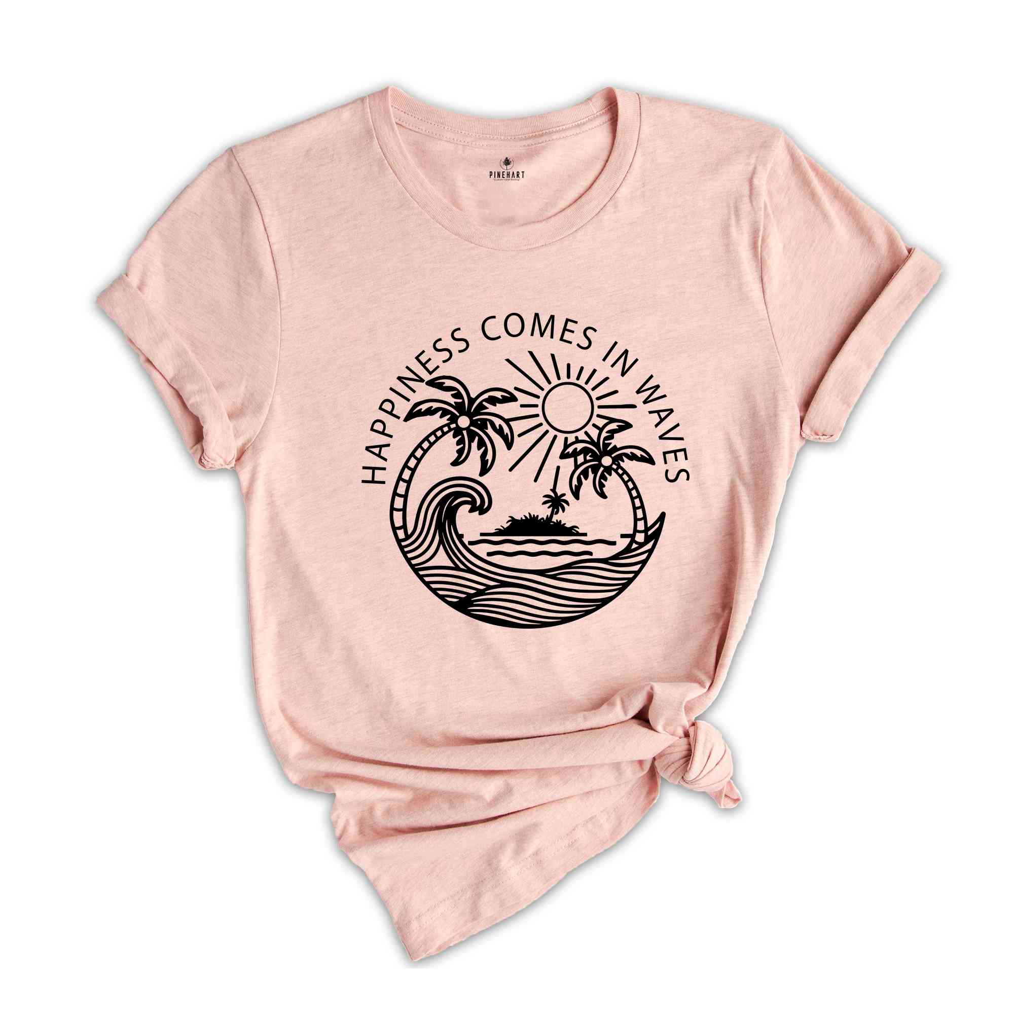 Happiness Comes in Waves Shirt, Ocean Shirt, Summer Vacation Shirt, Summer Trip Shirt, Surf Lover Shirt, Beach Vibes Shirt