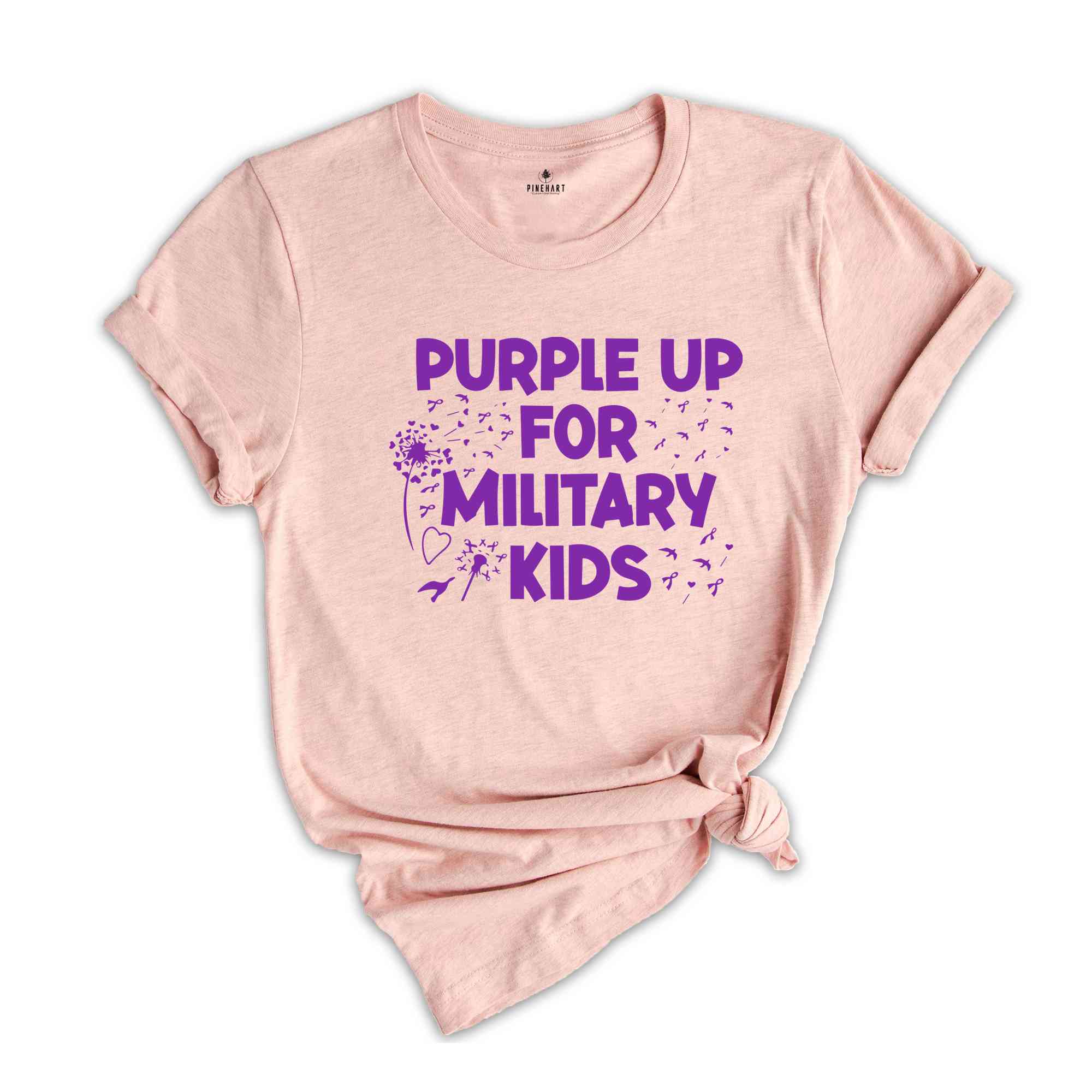 Purple Up for Military Kids Crewneck Sweatshirt, Military Child Month Awareness Shirt, Military Gifts for Kids, Military Kids Cotton Shirt