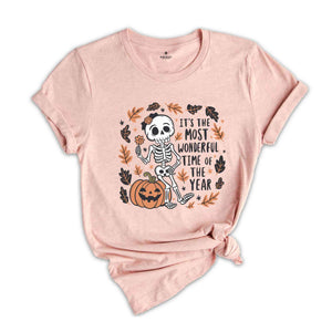 It's The Most Wonderful Time Of The Year Halloween Skeleton Shirt, Halloween Pumpkins Shirt, Halloween Shirt, Spooky Season Shirt