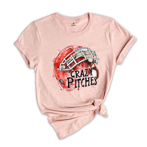 Crazy Pitches Shirt, Baseball Lover Shirt, Baseball Love Tees, Vintage Baseball Shirt, Funny Baseball Shirt, Baseball Coach Shirt