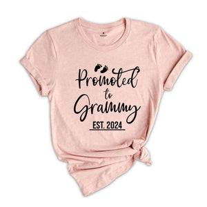 Promoted to Grammy Est 2024 Shirt, New Grandma Shirt, Nana Shirt, Funny Gender Reveal Shirt, New Grandparents Shirt, Matching Grandma Shirt