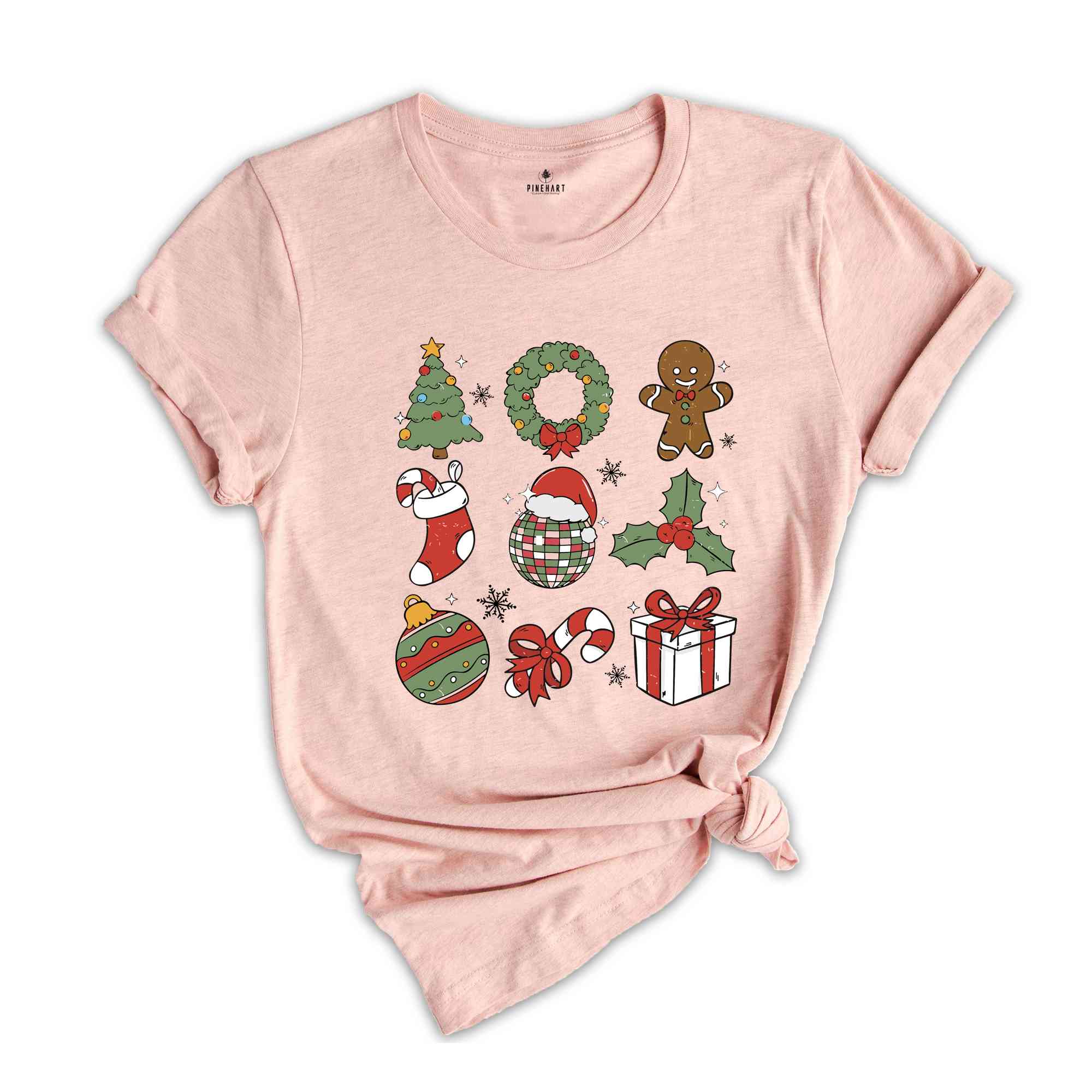 Groovy Christmas Elements Shirt, Retro Christmas Shirt, Santa Claus Shirt, Christmas Candy Shirt, Christmas Gift