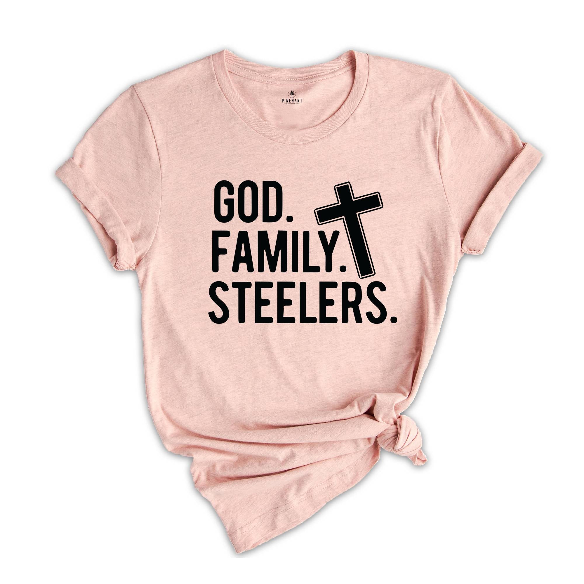 God Family Steelers Shirt, Family Matching Shirt, Christian Shirt, God Shirt, Steelers Shirt, Matching Shirt, Christian Gift, Family Gift