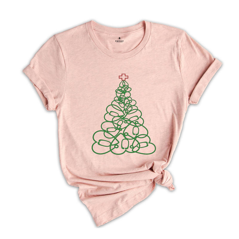 Nurse Christmas Tree T-Shirt, Stethoscope Tree Shirt, Nursing Shirt, Cute Christmas Tee, Christmas Doctor Gift