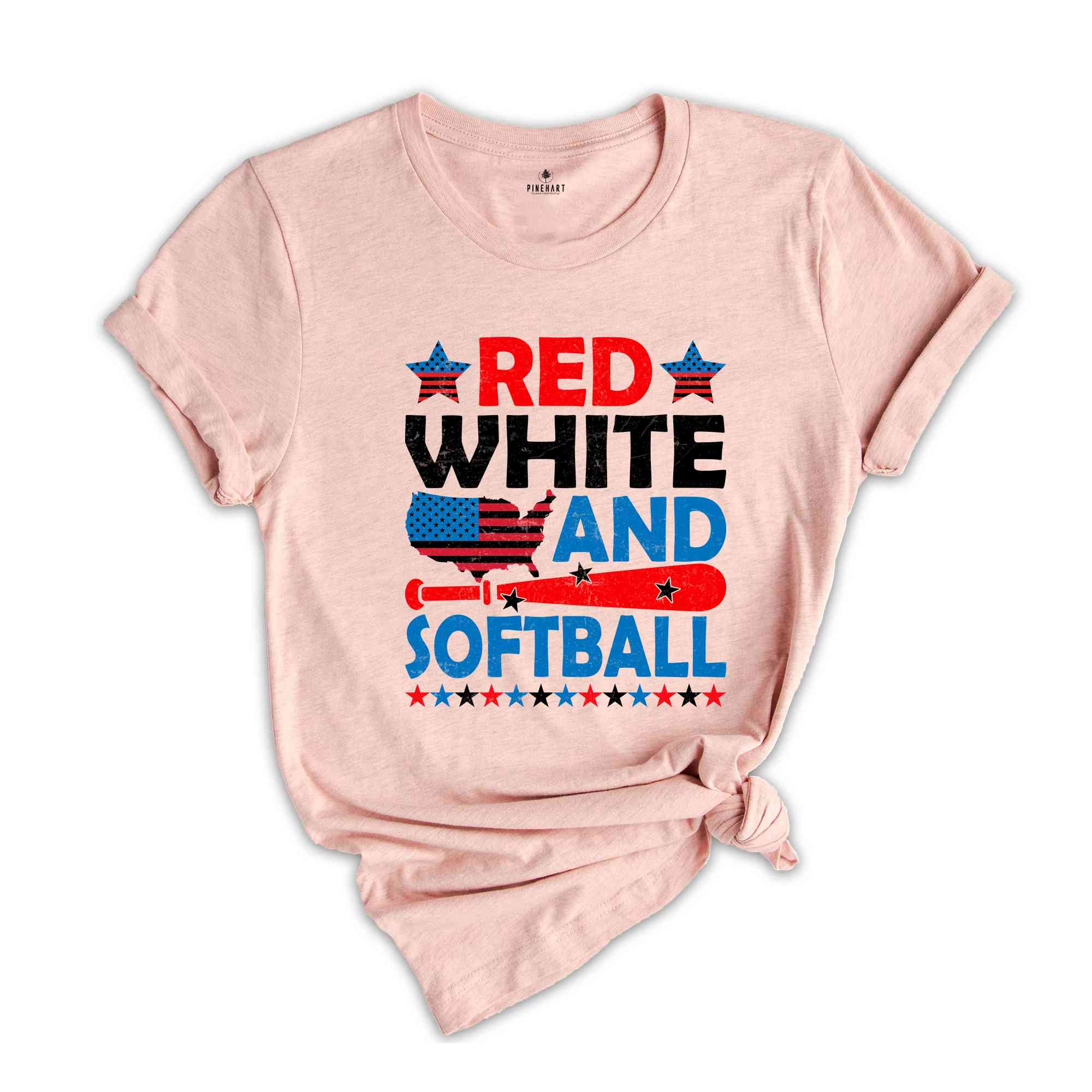 Red White And Softball Shirt, USA Shirt, 4th Of July Shirt, 4th Of July Gift, Softball Shirt, Retro America Shirt, Independence Day Shirt