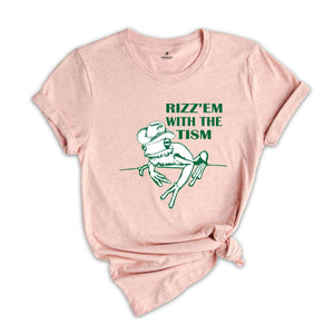 Rizzem With The Tism Funny Frog Shirt, Down Syndrome Awareness Shirt, Retro Funny Frog Shirt, Frog Meme Shirt