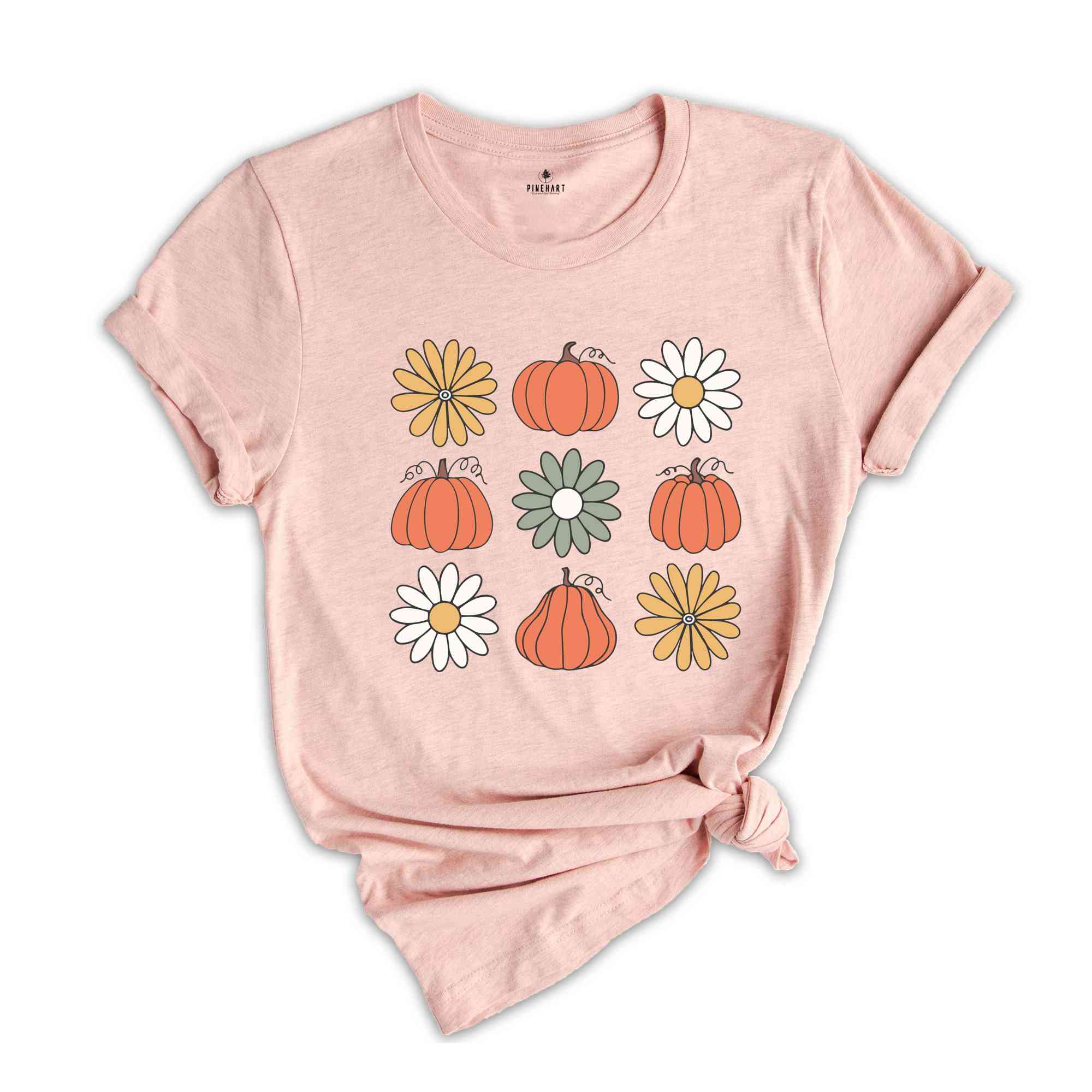 Pumpkins Flowers Halloween Shirt, Vintage Floral Pumpkins Shirt, Retro Pumpkin Shirt, Fall Shirt, Halloween Shirt, Retro Halloween Shirt